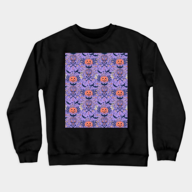 Calaveras and jack-o-lantern Crewneck Sweatshirt by SkyisBright